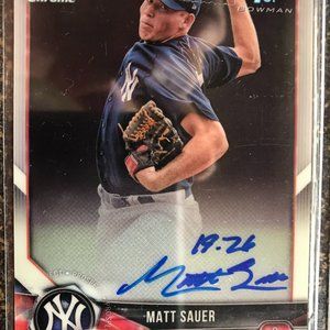BB Card - Matt Sauer Rookie/Prospect Lot#901 AUTO